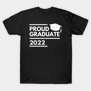 Proud Graduate 2022. Simple Typography White Graduation 2022 Design With Graduation Cap. T-Shirt